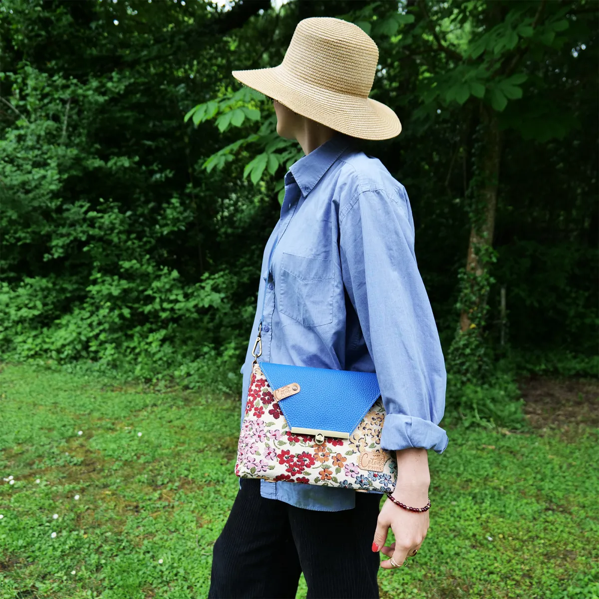 Sac à main Bandoulière Coton d'Avril ESTELLO Fleurs