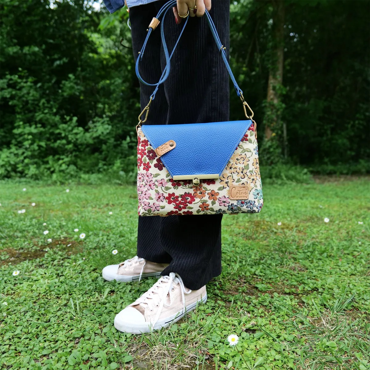 Sac à main Bandoulière Coton d'Avril ESTELLO Fleurs