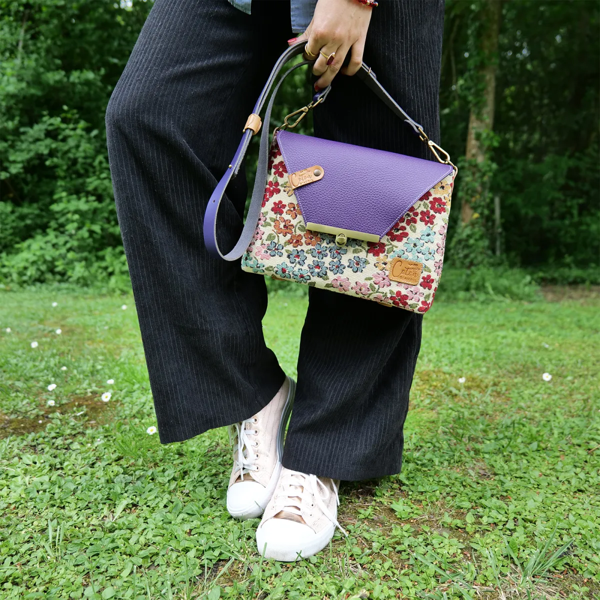 Sac à main Bandoulière Coton d'Avril ESTELLO Fleurs