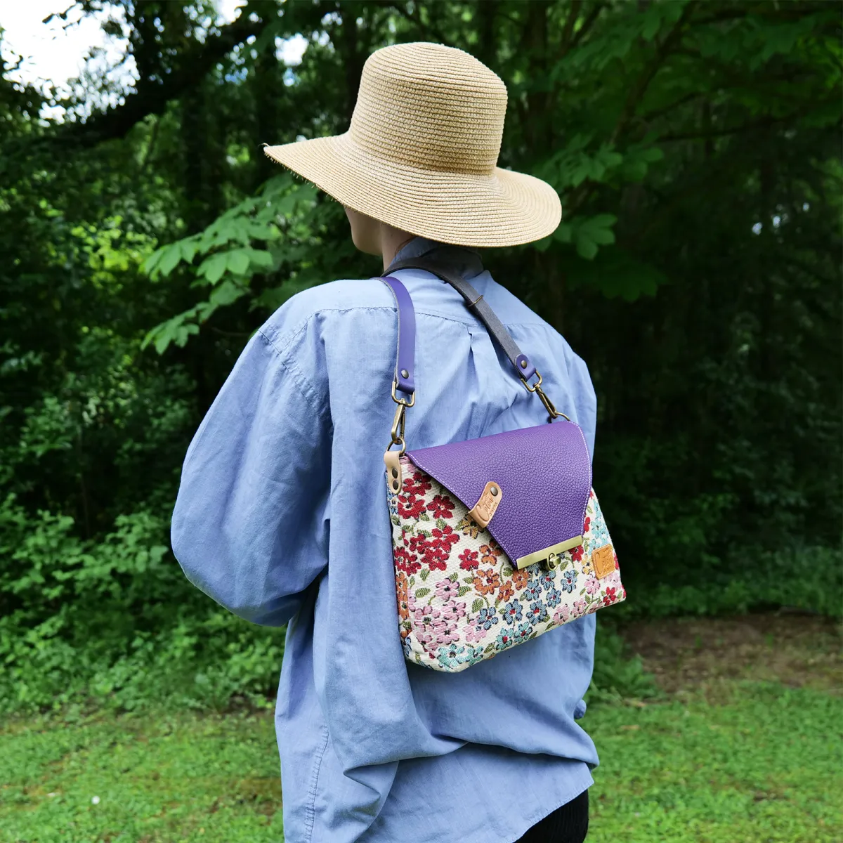 Sac à main Bandoulière Coton d'Avril ESTELLO Fleurs