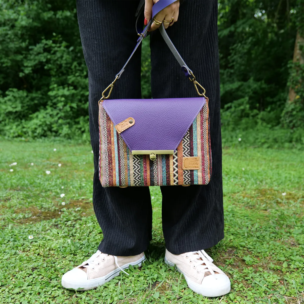 Sac à main Bandoulière Coton d'Avril ESTELLO Sillons