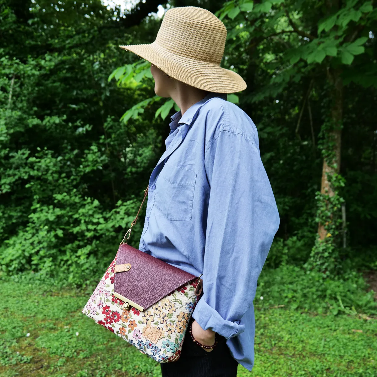 Sac à main Bandoulière Coton d'Avril ESTELLO Fleurs