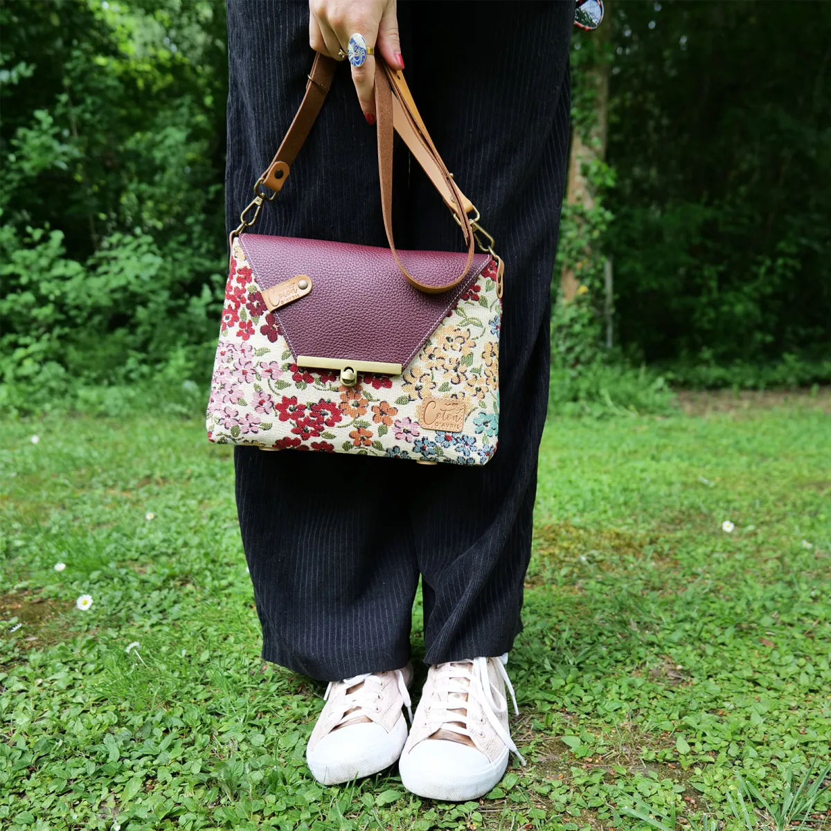 Sac à main Bandoulière Coton d'Avril ESTELLO Fleurs