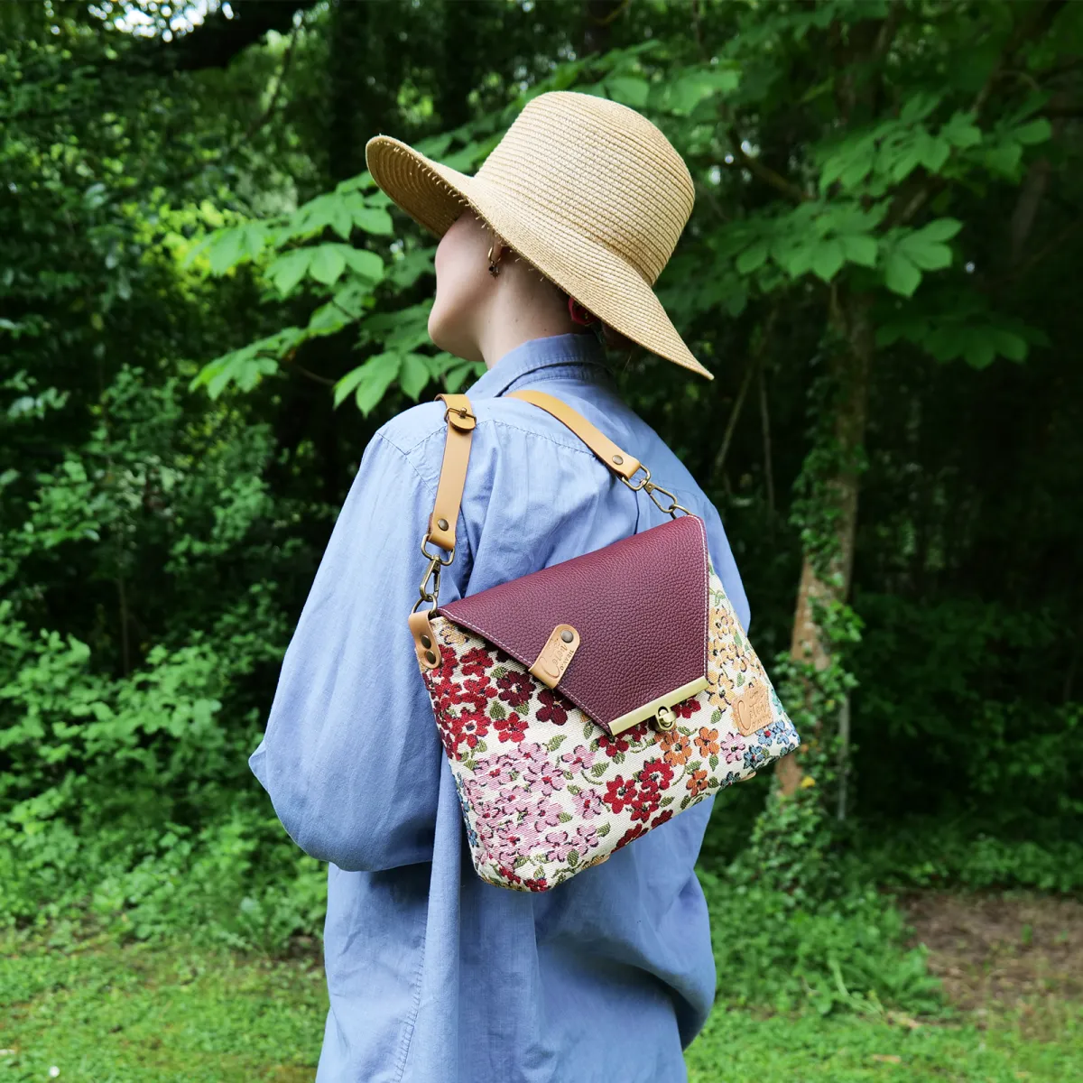 Sac à main Bandoulière Coton d'Avril ESTELLO Fleurs