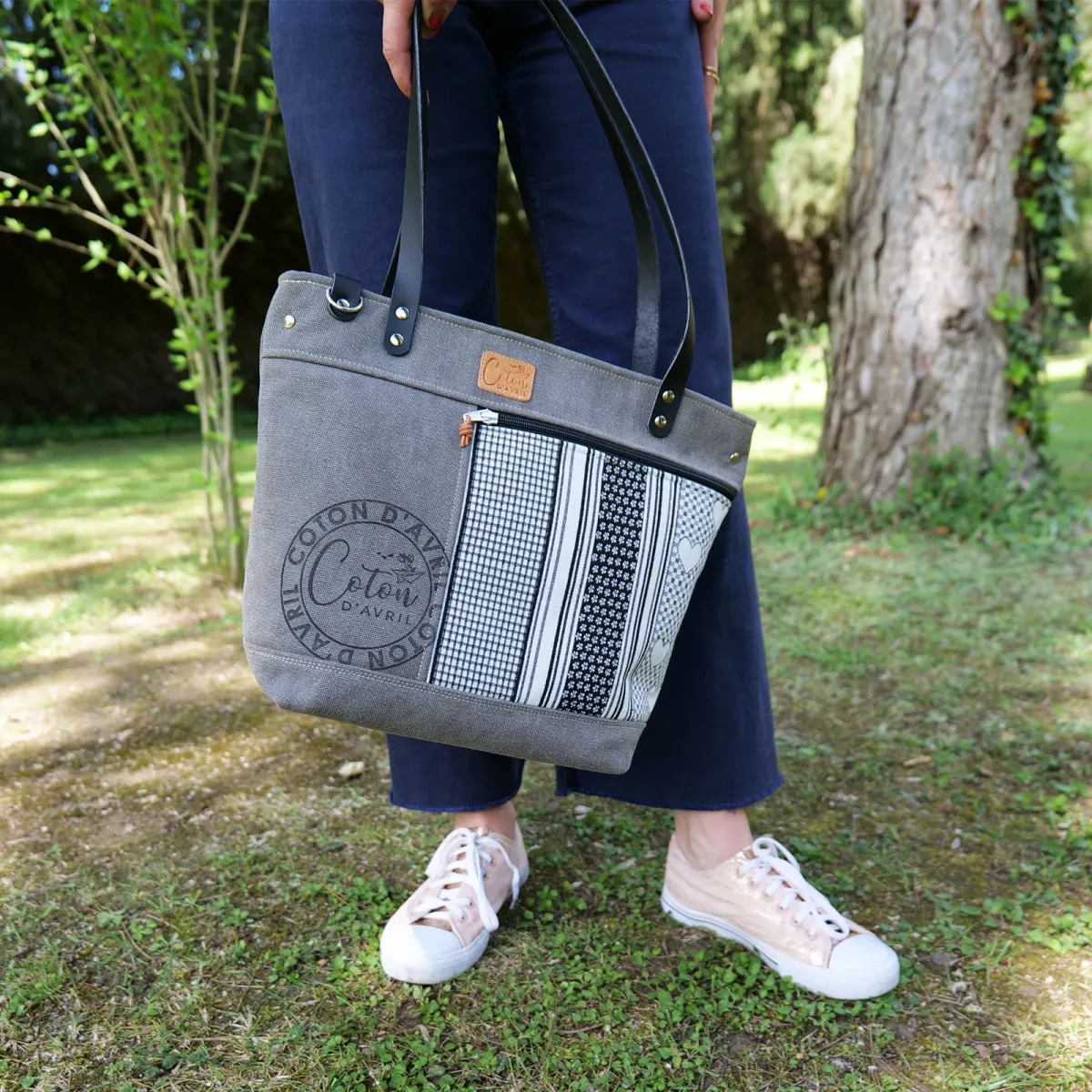 Sac cabas Coton d'Avril CARINO Motifs