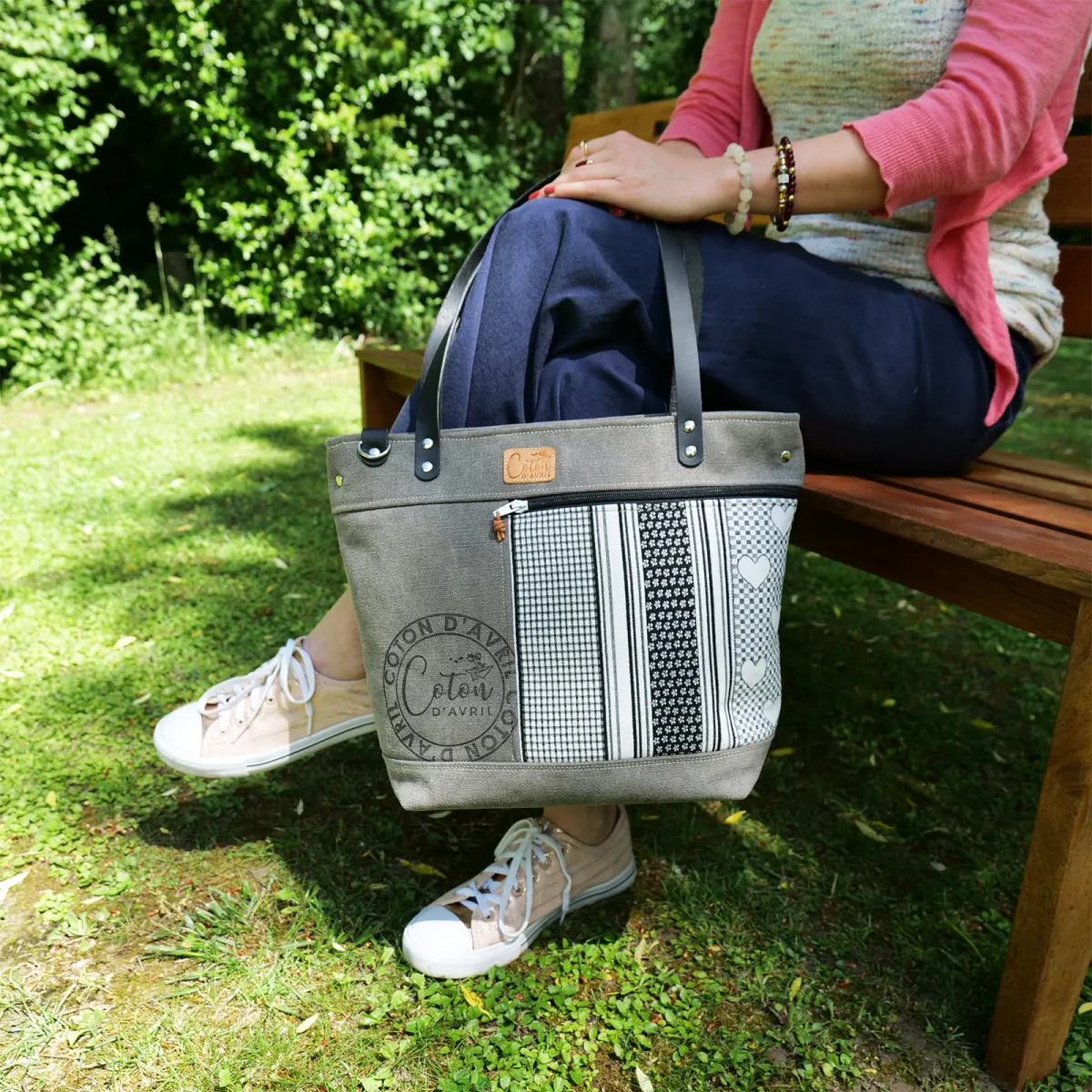 Sac cabas Coton d'Avril CARINO Motifs