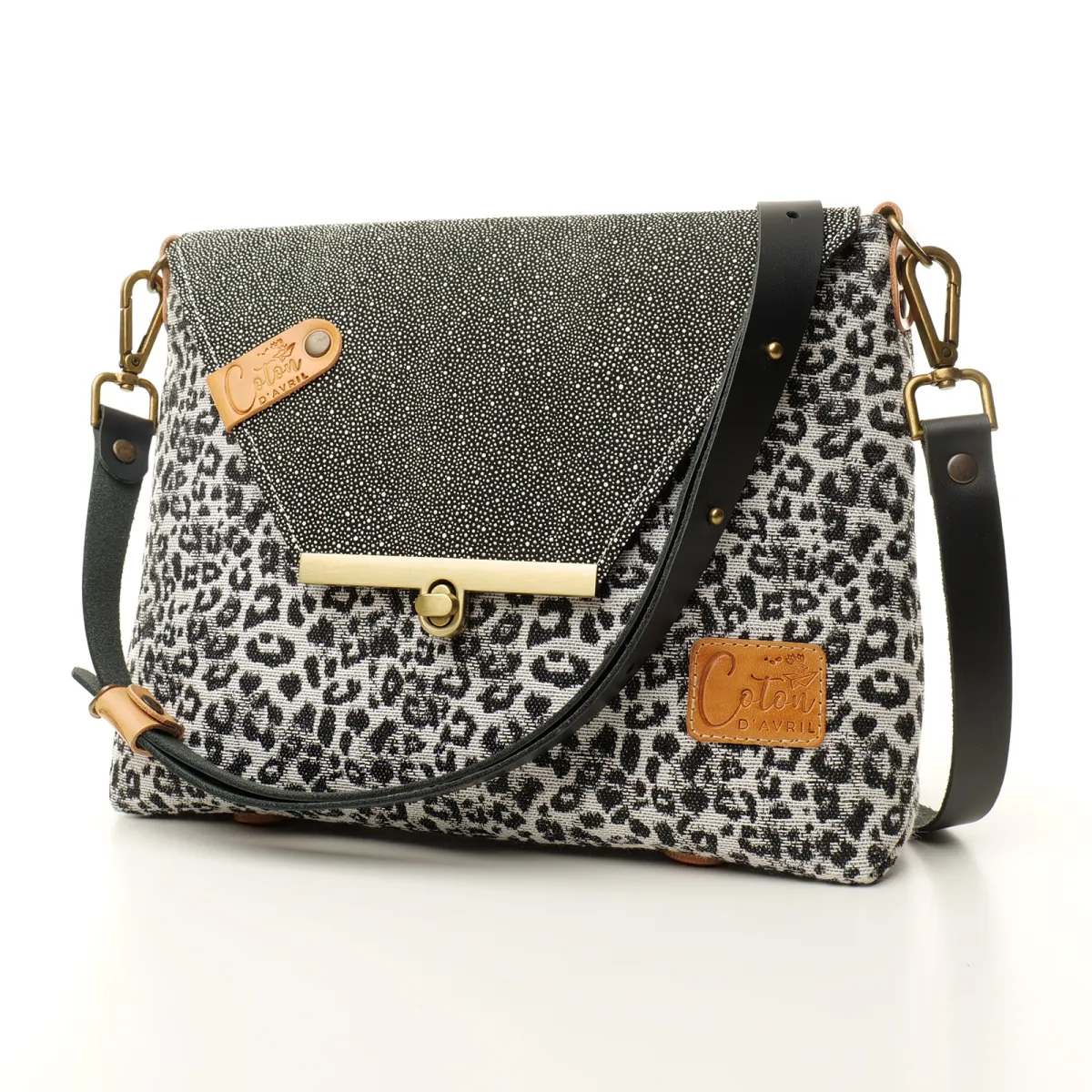 Sac à main Bandoulière Coton d'Avril ESTELLO Leopard