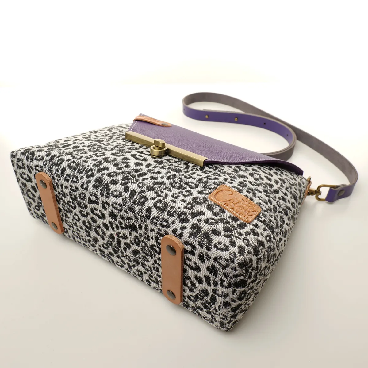 Sac à main Bandoulière Coton d'Avril ESTELLO Leopard