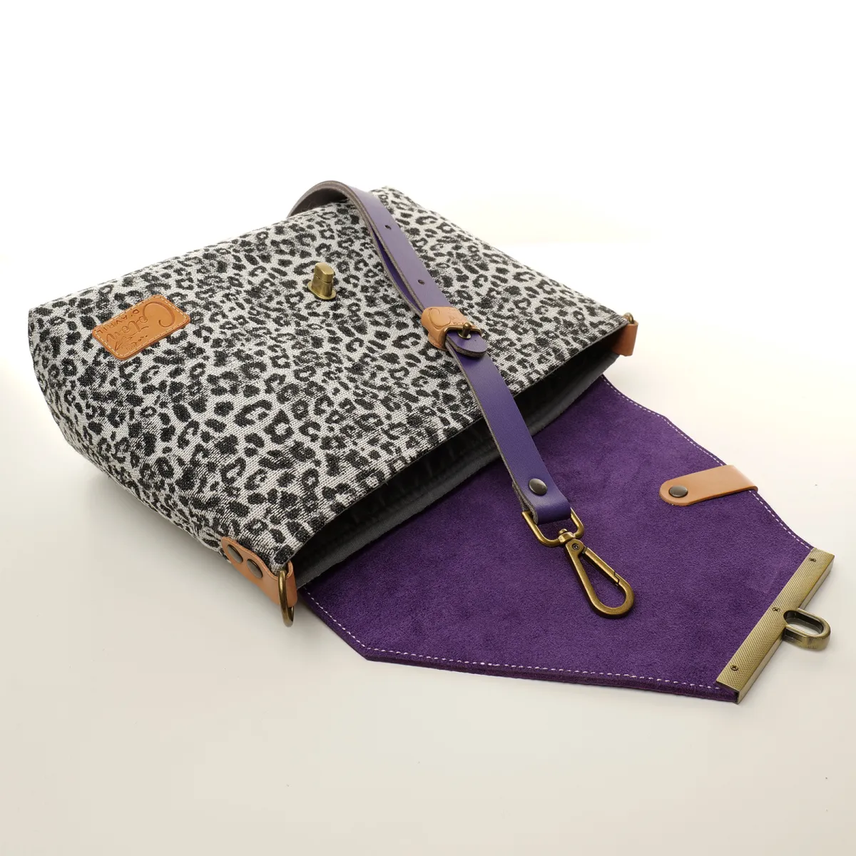 Sac à main Bandoulière Coton d'Avril ESTELLO Leopard