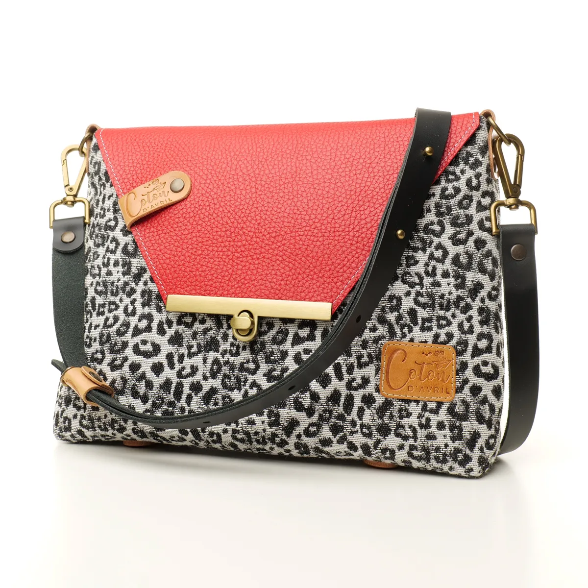 Sac à main Bandoulière Coton d'Avril ESTELLO Leopard