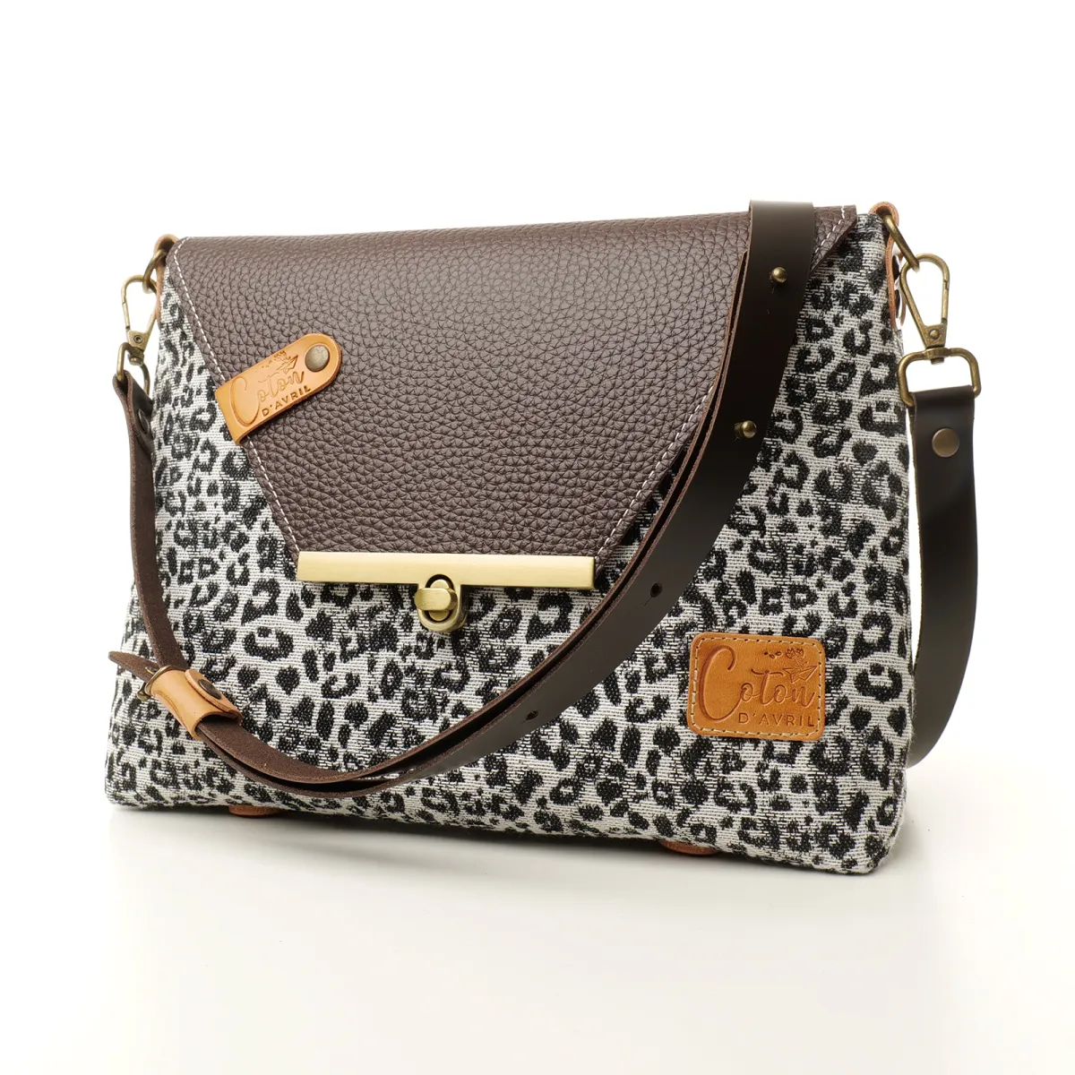 Sac à main Bandoulière Coton d'Avril ESTELLO Leopard