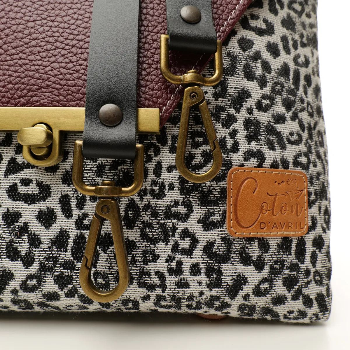 Sac à main Bandoulière Coton d'Avril ESTELLO Leopard