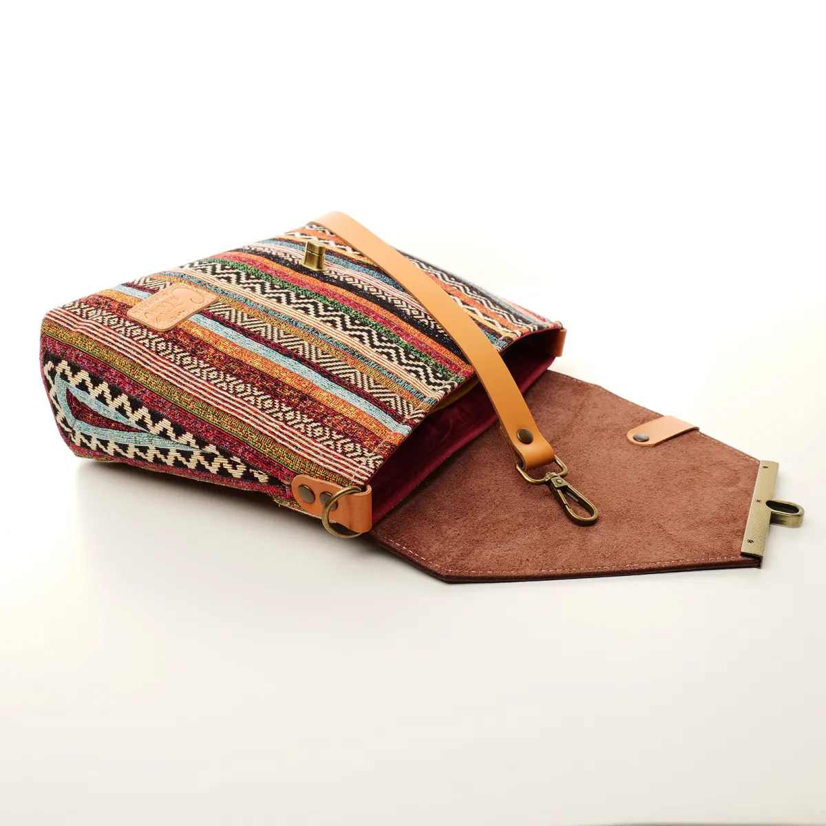 Sac à main Bandoulière Coton d'Avril ESTELLO Sillons Cacao