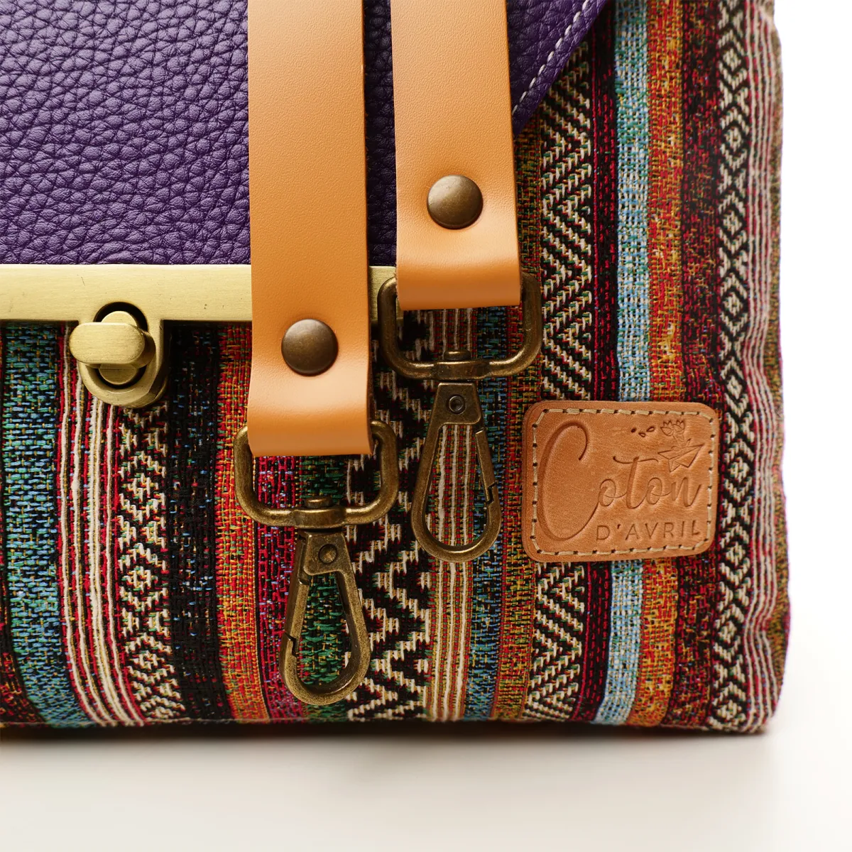 Sac à main Bandoulière Coton d'Avril ESTELLO Sillons Lilas