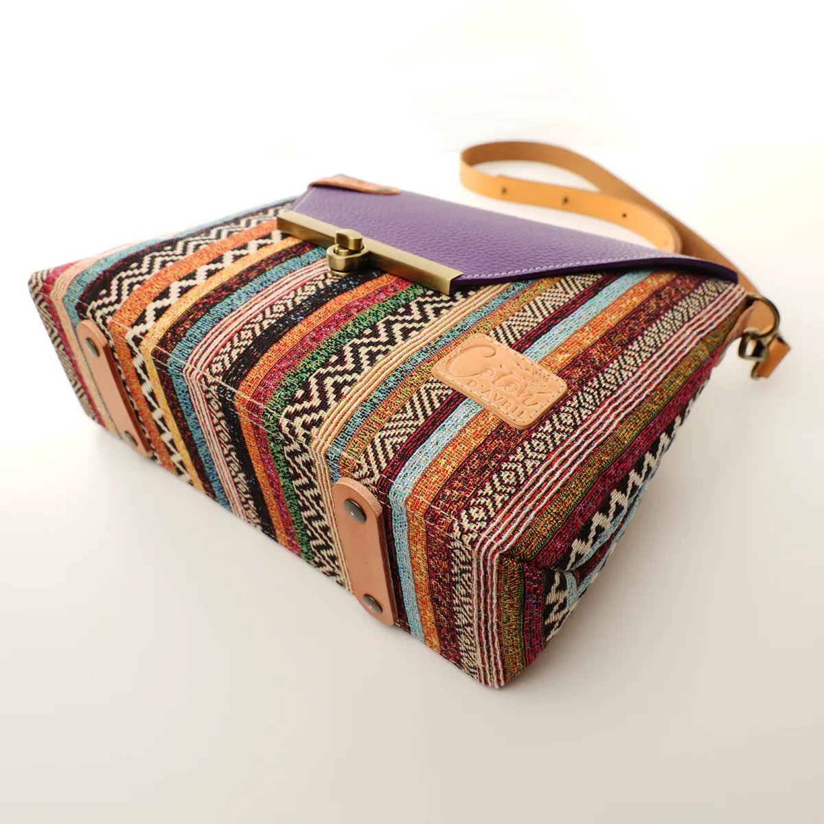 Sac à main Bandoulière Coton d'Avril ESTELLO Sillons Lilas