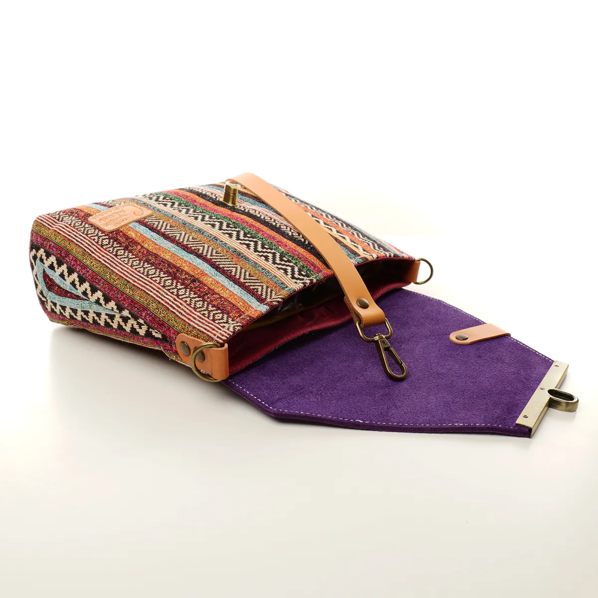 Sac à main Bandoulière Coton d'Avril ESTELLO Sillons Lilas