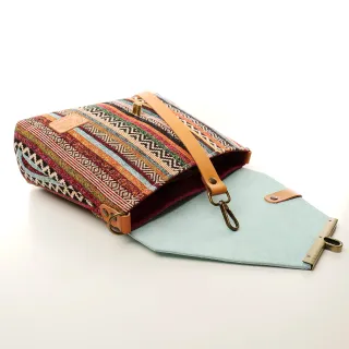 Sac à main Bandoulière Coton d'Avril ESTELLO Sillons Azur
