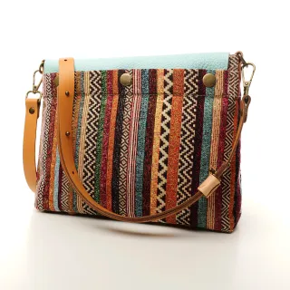Sac à main Bandoulière Coton d'Avril ESTELLO Sillons Azur