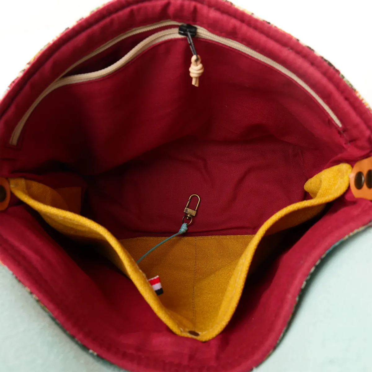 Sac à main Bandoulière Coton d'Avril ESTELLO Sillons Azur