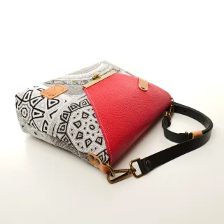 Sac à main Bandoulière Coton d'Avril ESTELLO Grafic rouge