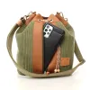 Sac seau Coton d'Avril ANGELE Velours kaki
