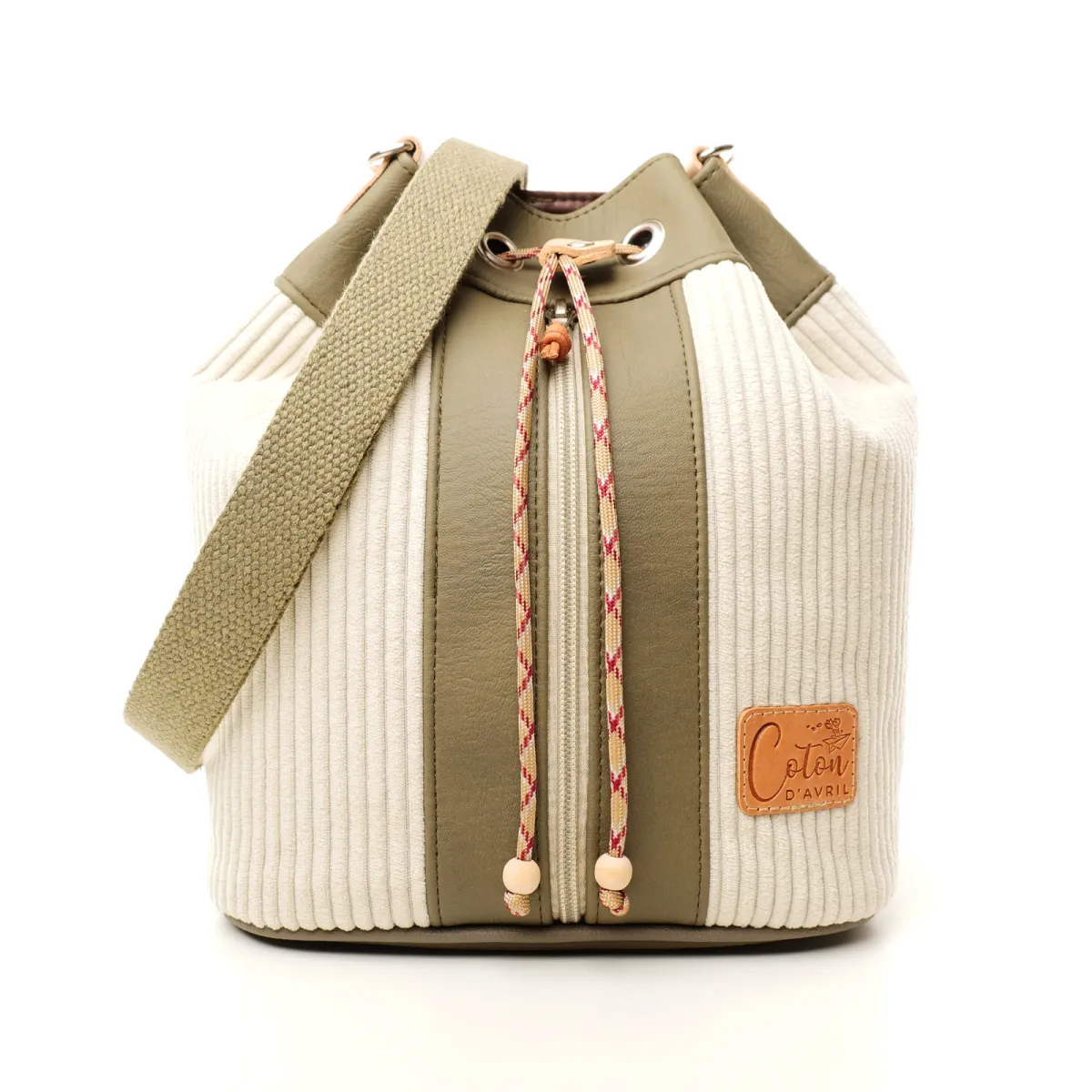 Sac seau Coton d'Avril ANGELE Velours crème
