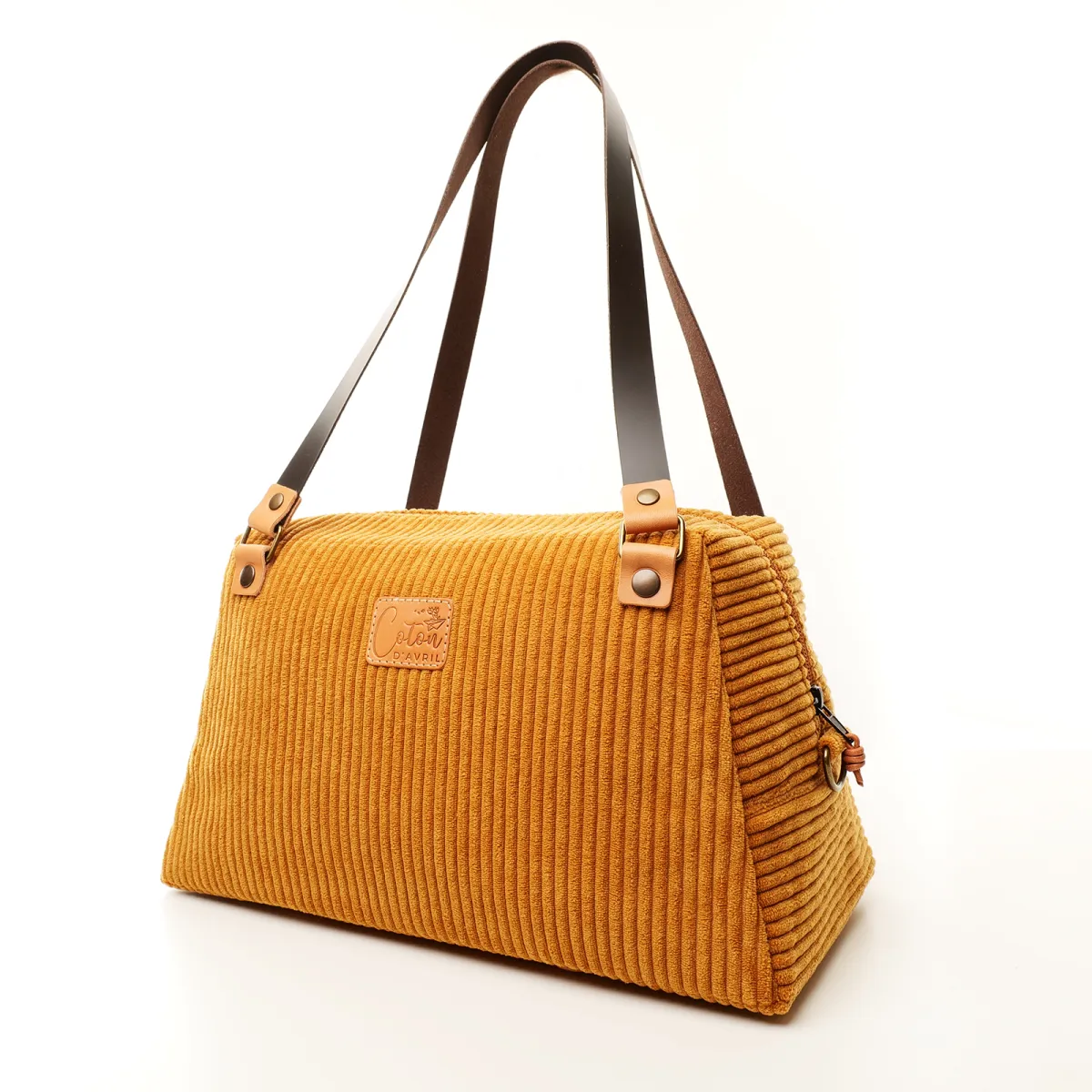 Sac à main Coton d'Avril CESAR Velours Havane