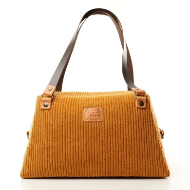 Sac à main Coton d'Avril CESAR Velours Havane