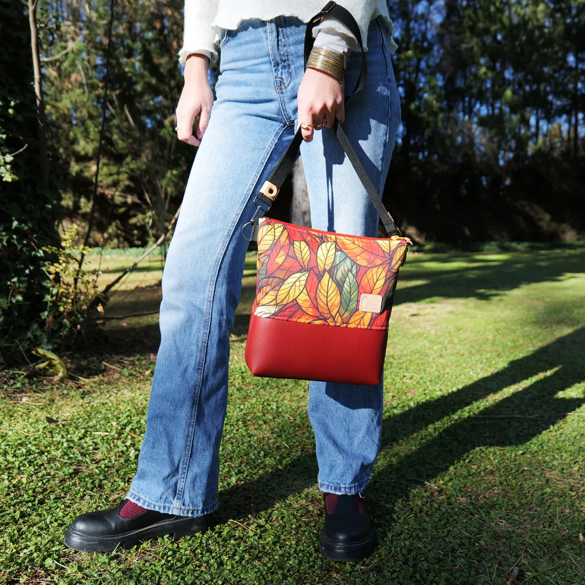Sac à main Coton d'Avril bandoulière VERDON Feuilles