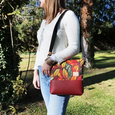 Sac à main Coton d'Avril bandoulière VERDON Feuilles