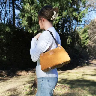 Sac à main Coton d'Avril CESAR Velours Havane