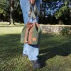 Sac seau Coton d'Avril ANGELE Velours kaki