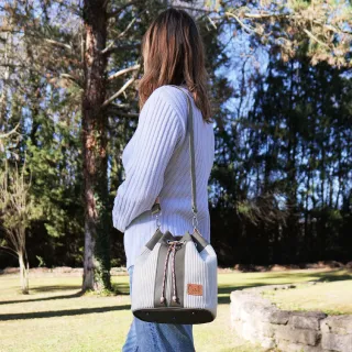 Sac seau Coton d'Avril ANGELE Velours crème