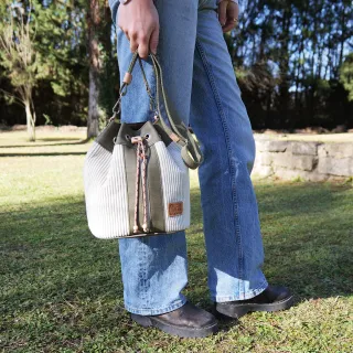Sac seau Coton d'Avril ANGELE Velours crème