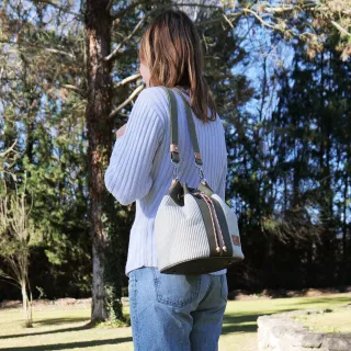 Sac seau Coton d'Avril ANGELE Velours crème