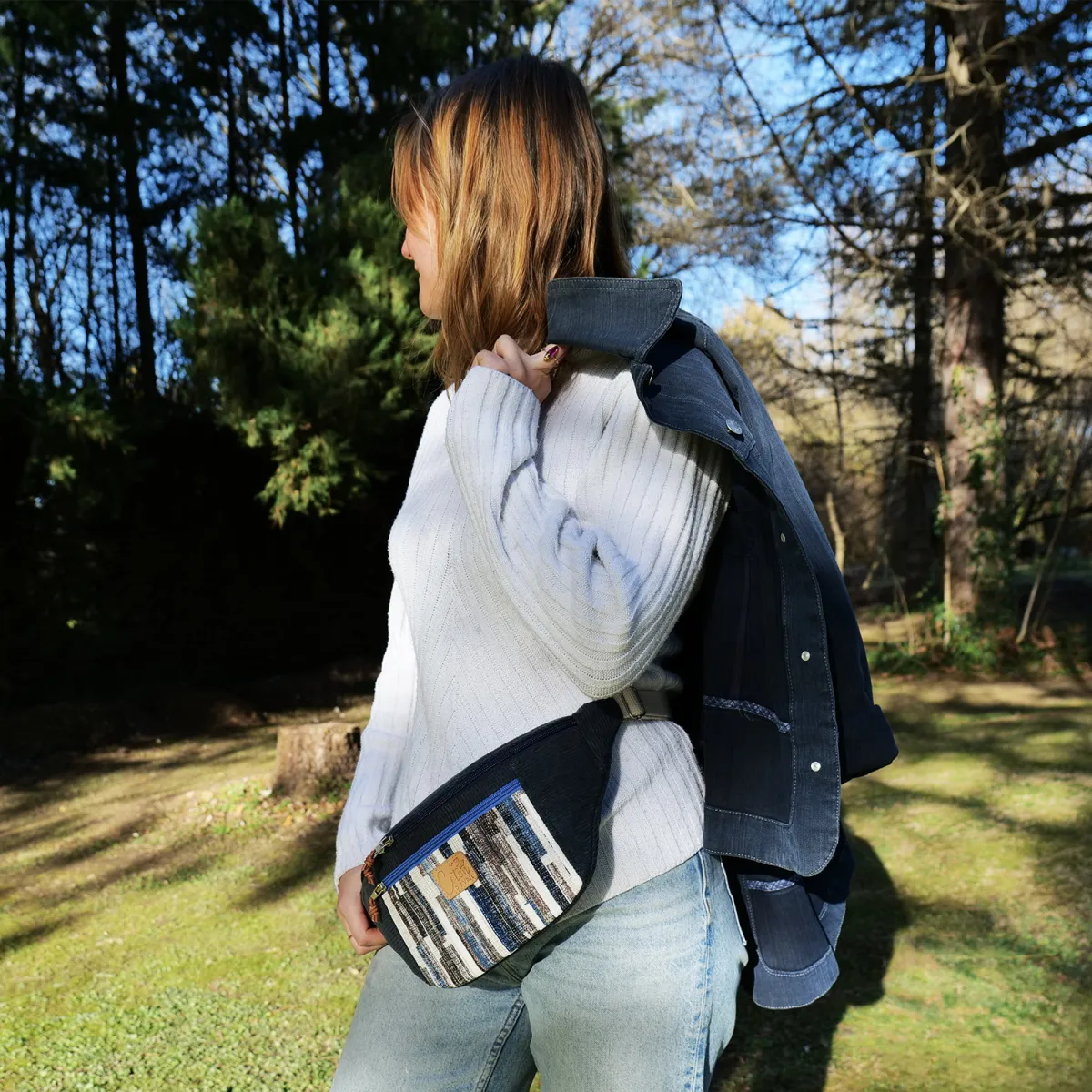 Sac banane Coton d'Avril MADON Bleu