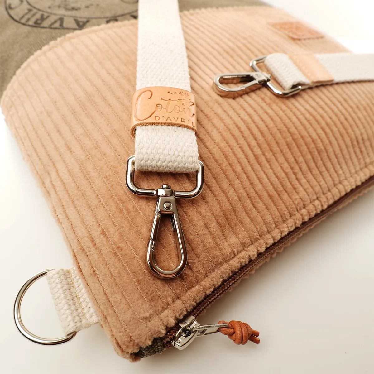 Sac à main Bandoulière BEATRIS velours Havane