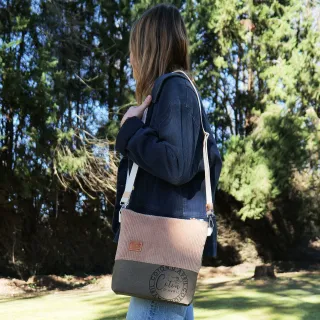 Sac à main Bandoulière BEATRIS velours Havane