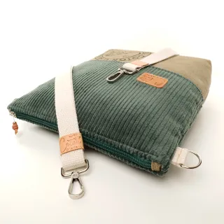 Sac à main Bandoulière BEATRIS velours Emeraude
