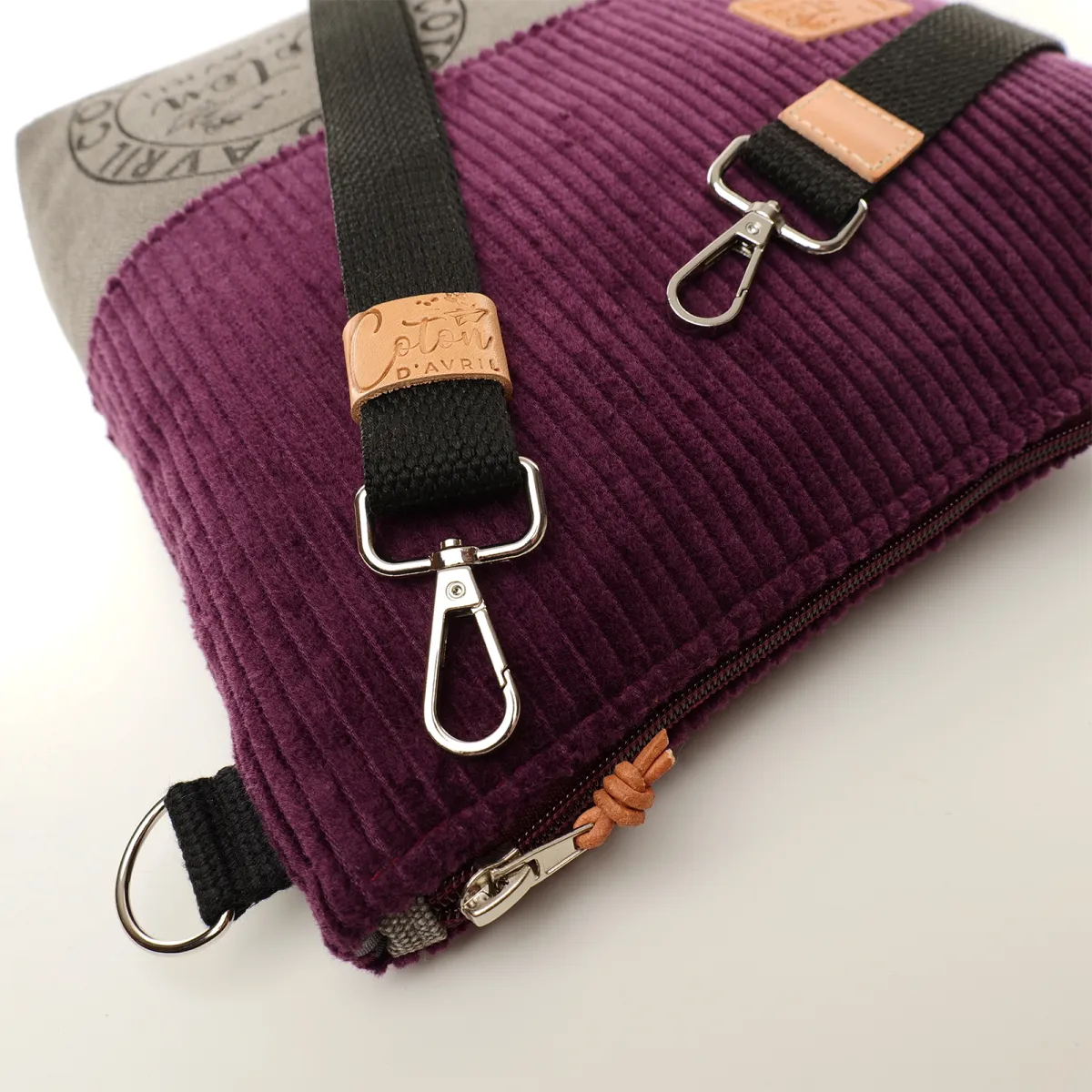 Sac à main Bandoulière BEATRIS velours Prunelle