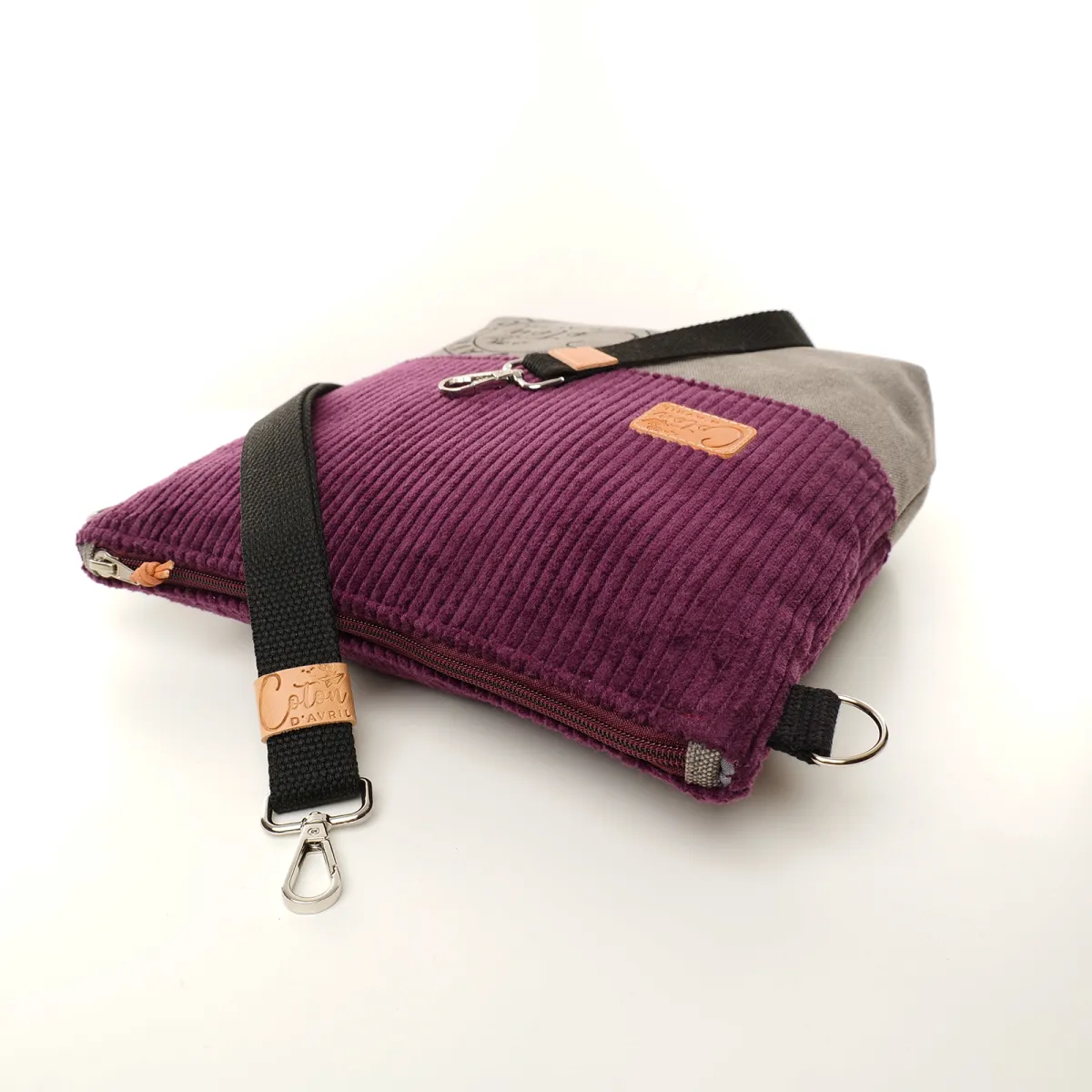 Sac à main Bandoulière BEATRIS velours Prunelle
