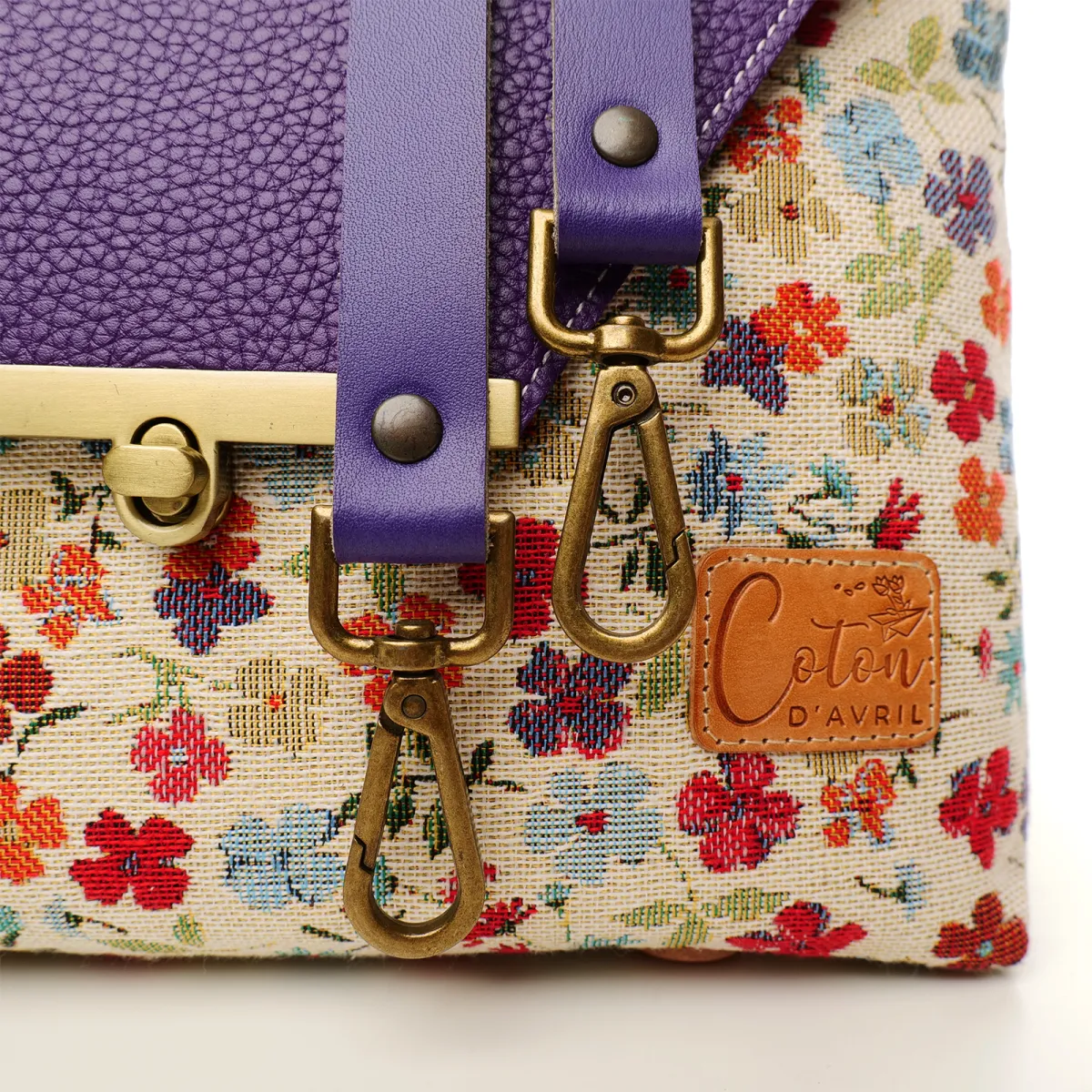 Sac à main Bandoulière Coton d'Avril ESTELLO Fleurs