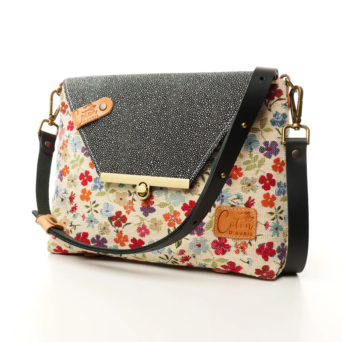 Sac à main Bandoulière Coton d'Avril ESTELLO Fleurs