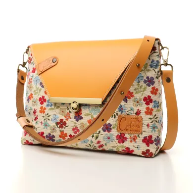 Sac à main Bandoulière Coton d'Avril ESTELLO Fleurs