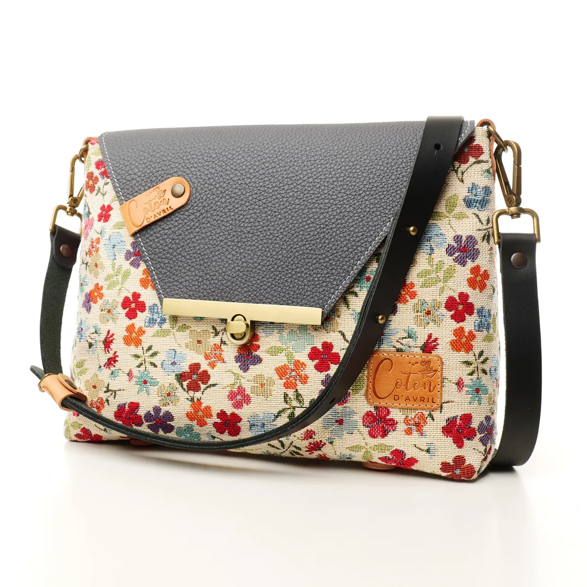 Sac à main Bandoulière Coton d'Avril ESTELLO Fleurs