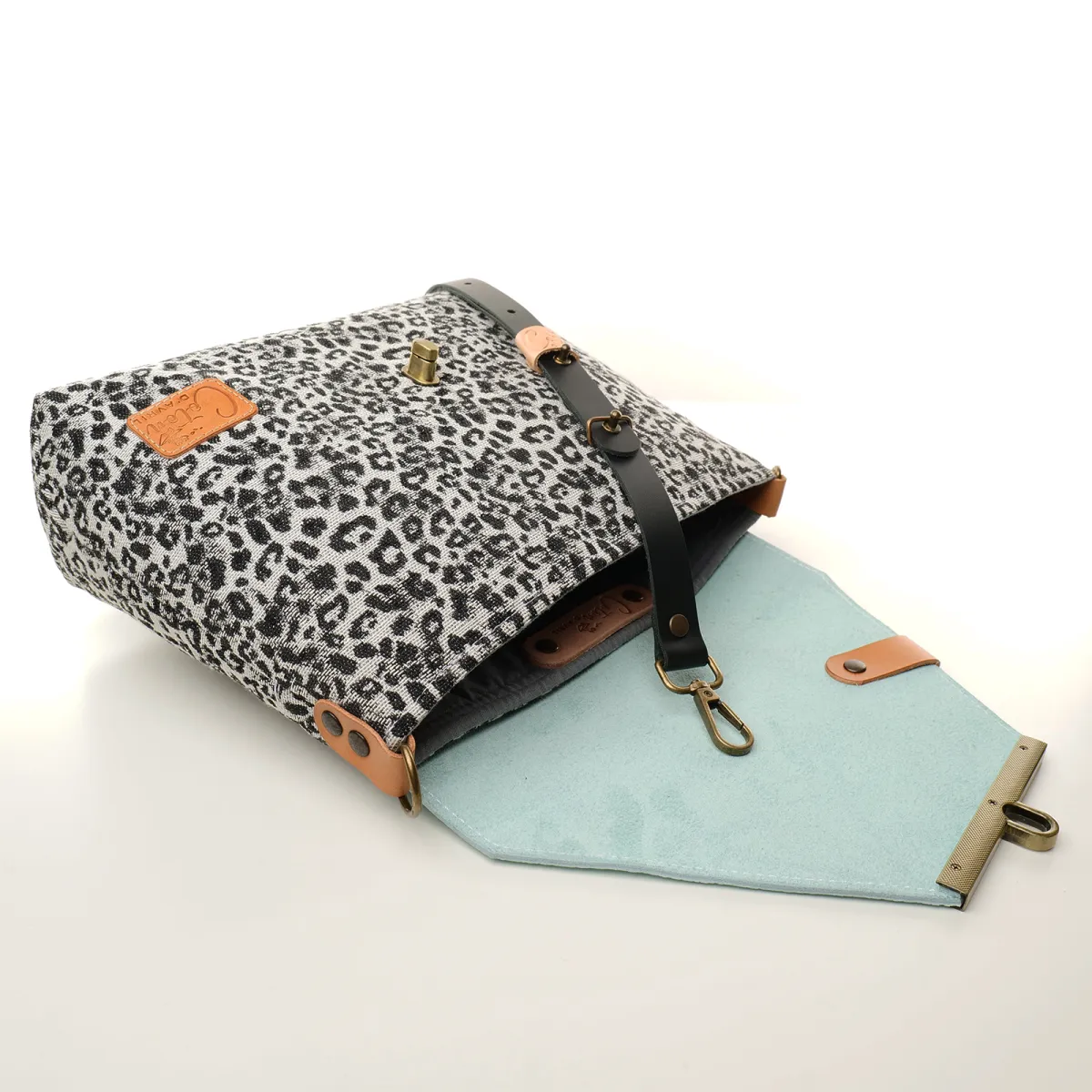Sac à main Bandoulière Coton d'Avril ESTELLO Leopard