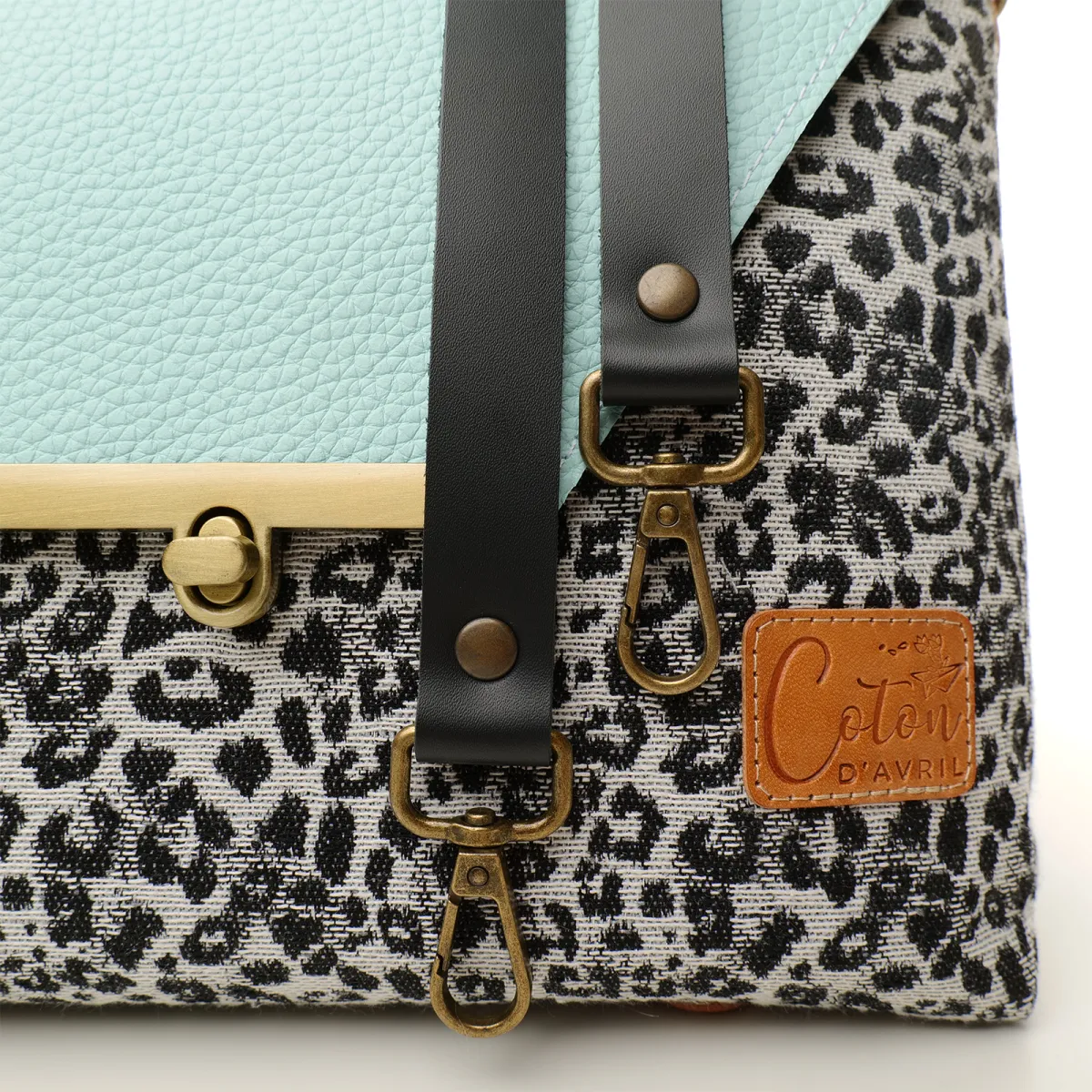 Sac à main Bandoulière Coton d'Avril ESTELLO Leopard