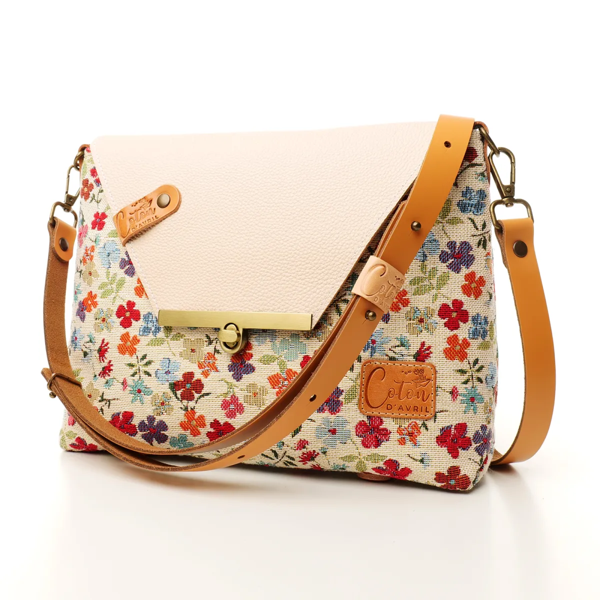 Sac à main Bandoulière Coton d'Avril ESTELLO Fleurs