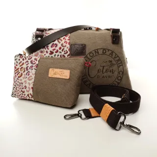 Sac à main Bandoulière Coton d'Avril CESAR Signature Léopard