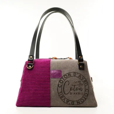 Sac à main bandoulière Coton d'Avril CESAR Signature Violine